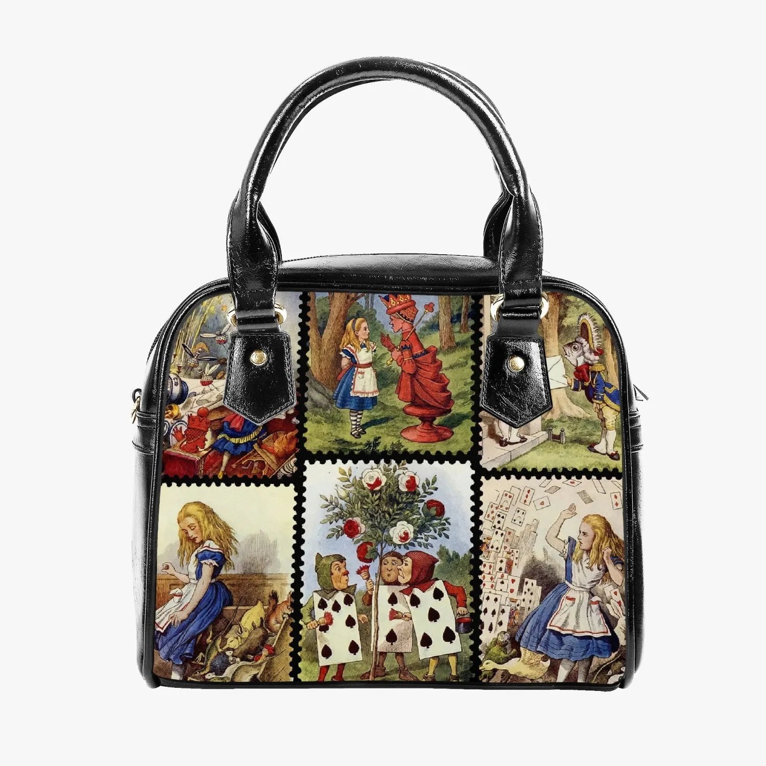 Alice in Wonderland Vintage Illustrations Cute Shoulder Purse (JPAC1)