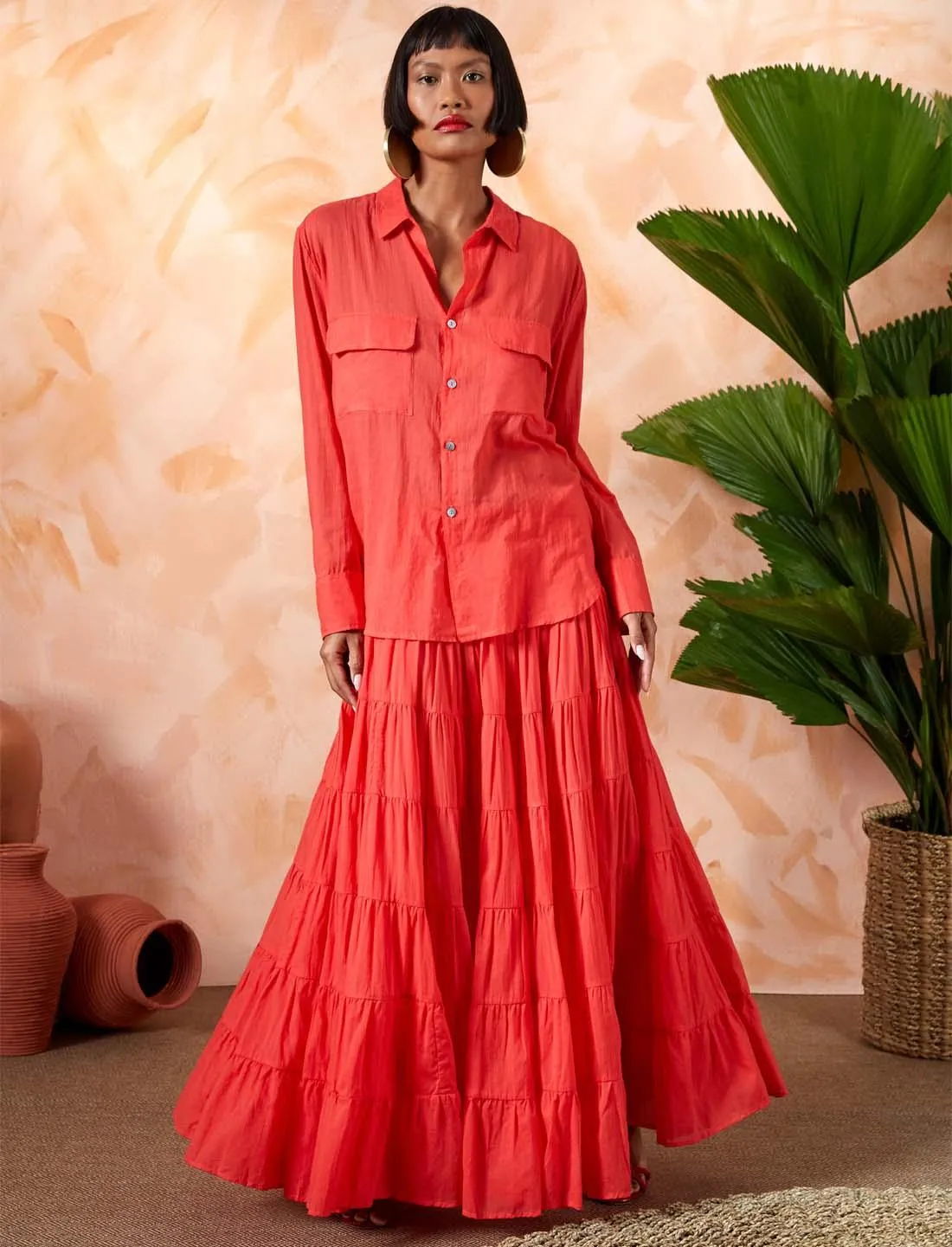 ANA WOMEN BOHO MAXI SKIRT