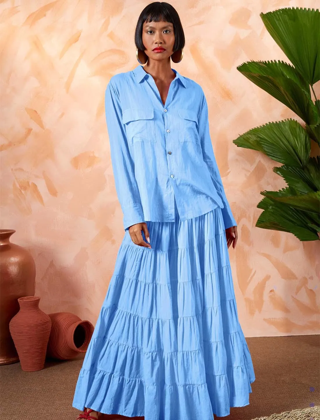 ANA WOMEN BOHO MAXI SKIRT
