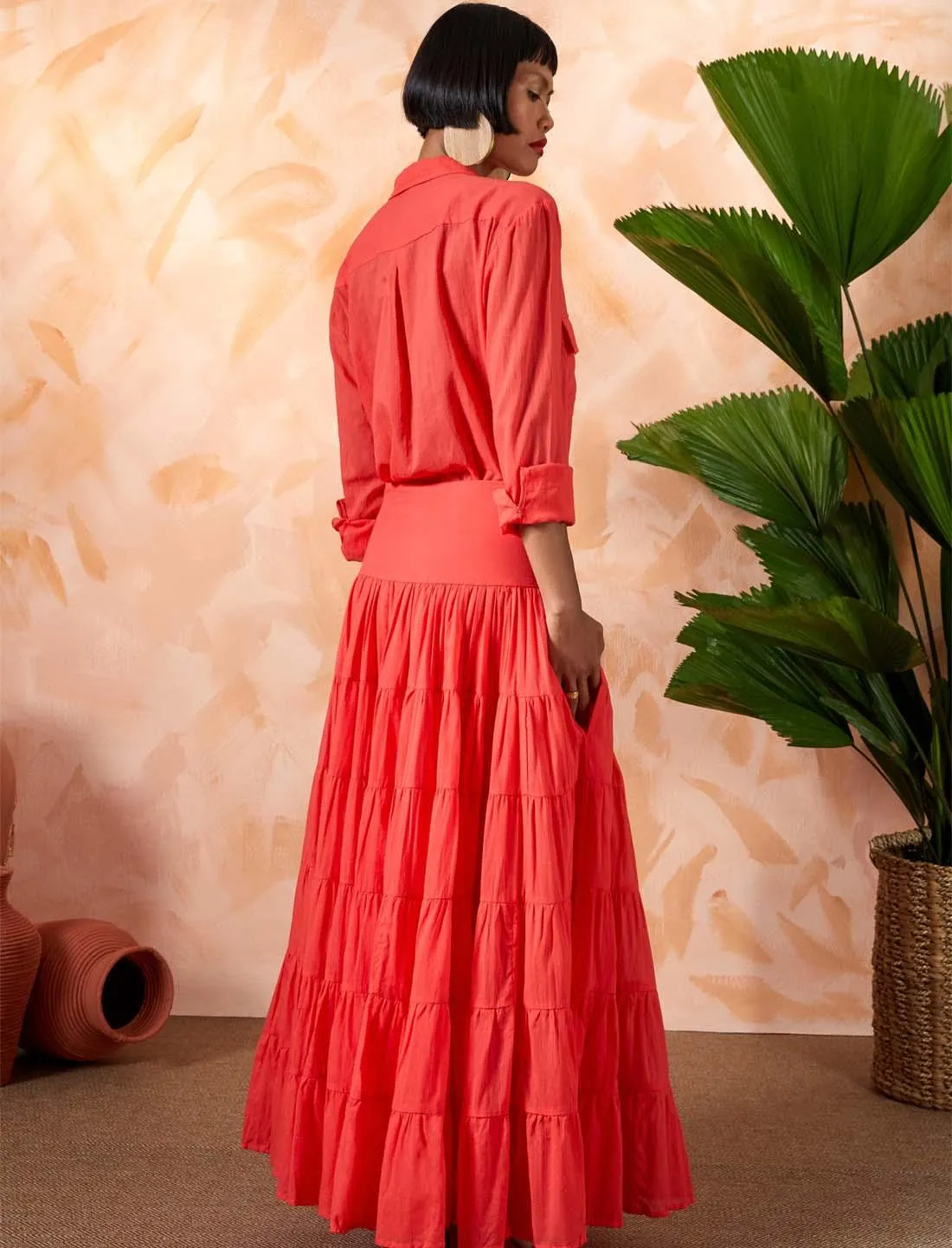 ANA WOMEN BOHO MAXI SKIRT