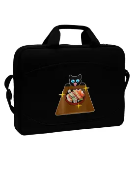Anime Cat Loves Sushi 15&#x22; Dark Laptop / Tablet Case Bag by TooLoud