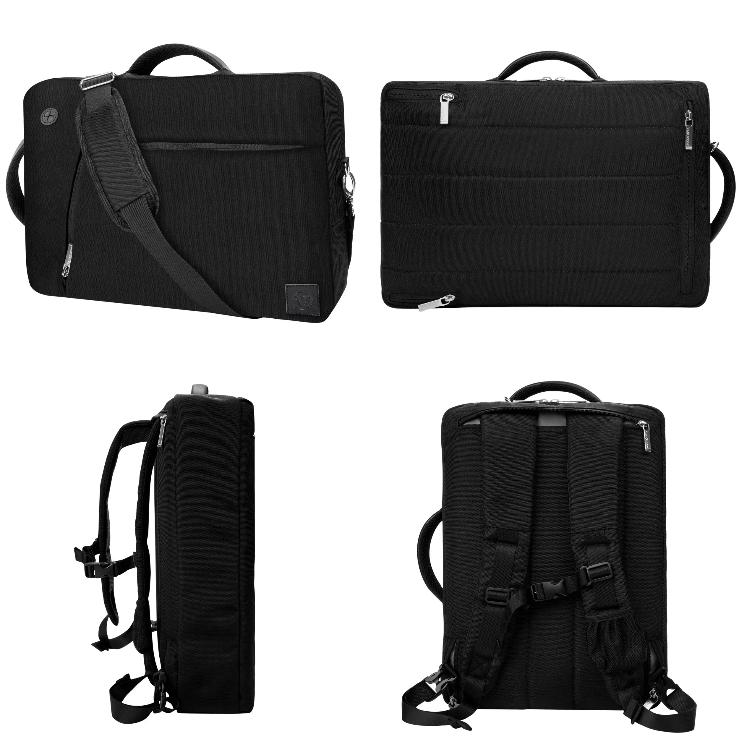 Black 10" to 12-inch Convertible Laptop Bag for HP EliteBook, Pro Slate 12, Elite X2, Spectre, Pavilion