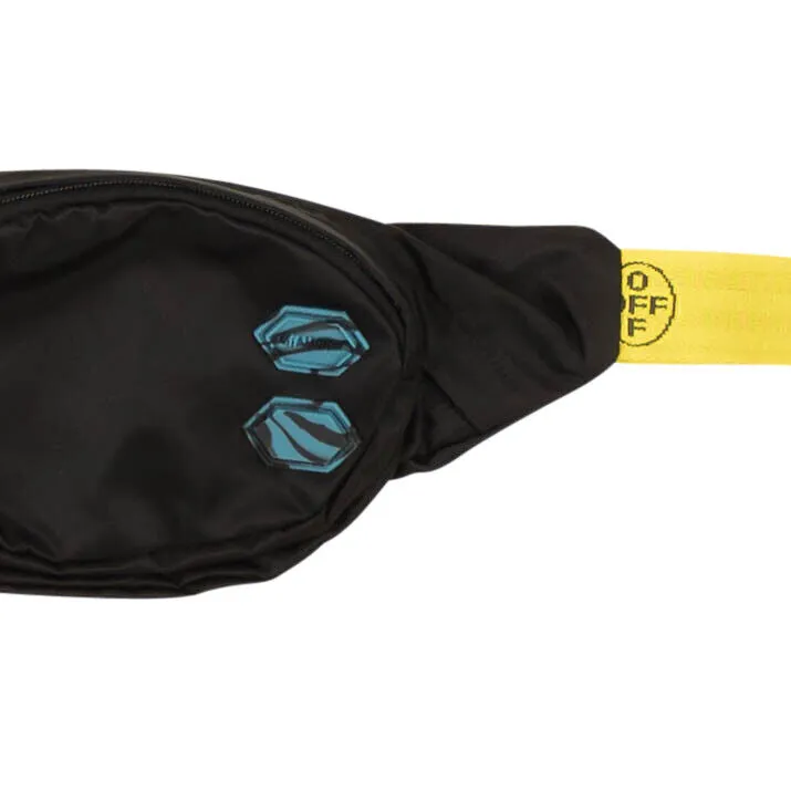 Black Nylon Yellow Logo Bumbag