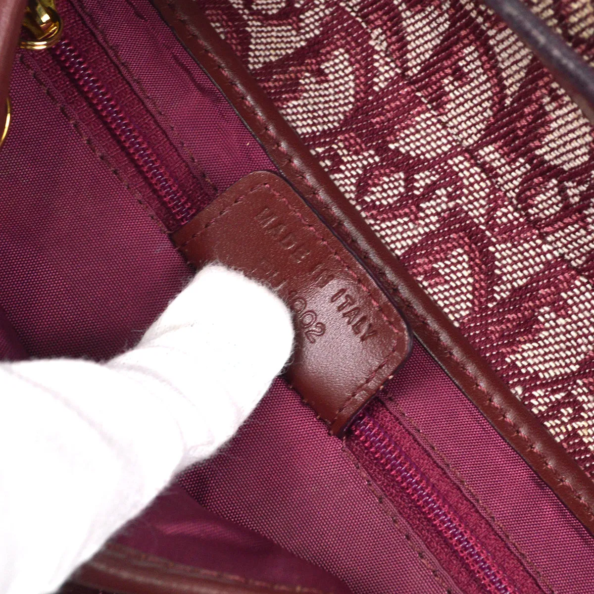 CHRISTIAN DIOR 2002 Trotter Saddle Bag Medium Bordeaux 97532