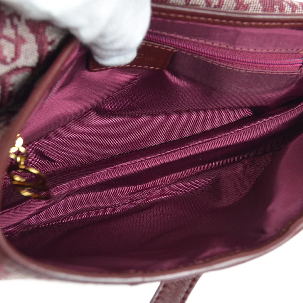 CHRISTIAN DIOR 2002 Trotter Saddle Bag Medium Bordeaux 97532