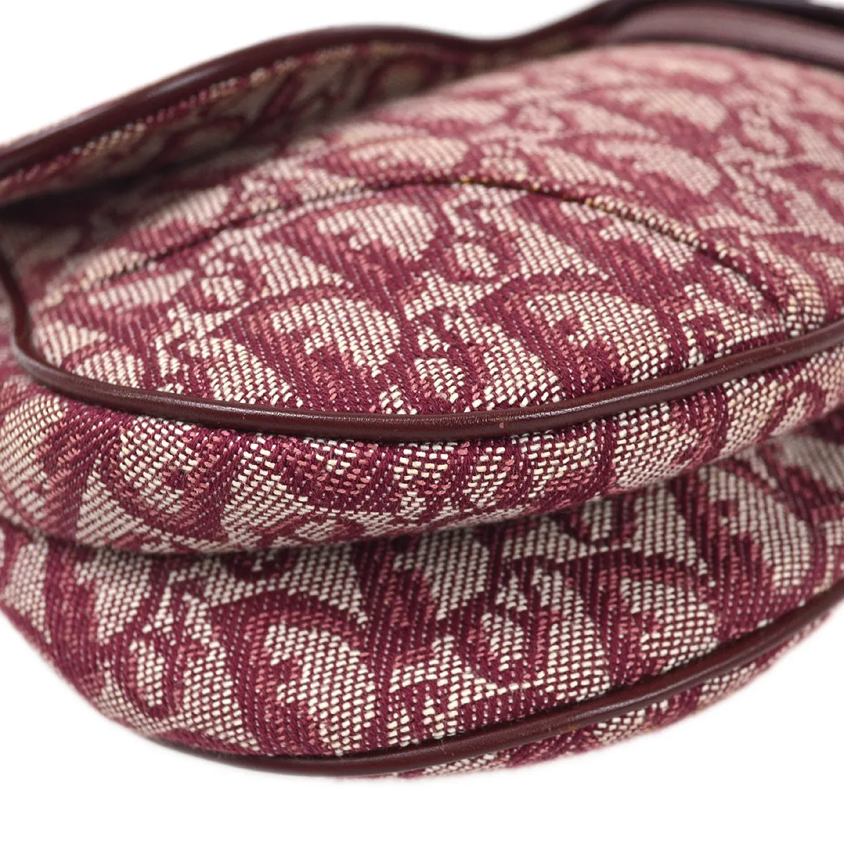 CHRISTIAN DIOR 2002 Trotter Saddle Bag Medium Bordeaux 97532