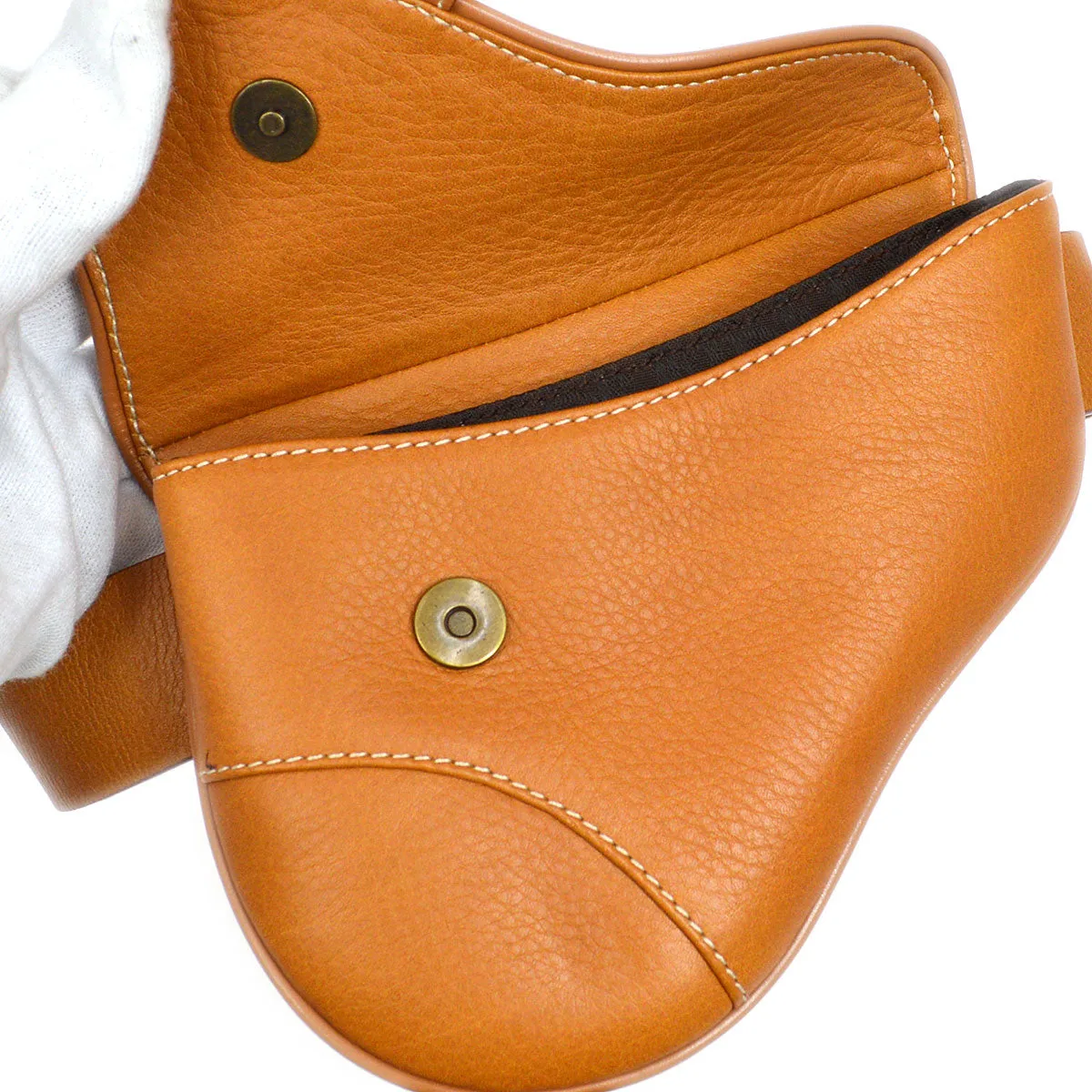 CHRISTIAN DIOR 2003 Saddle Belt Bag Brown #85 24030