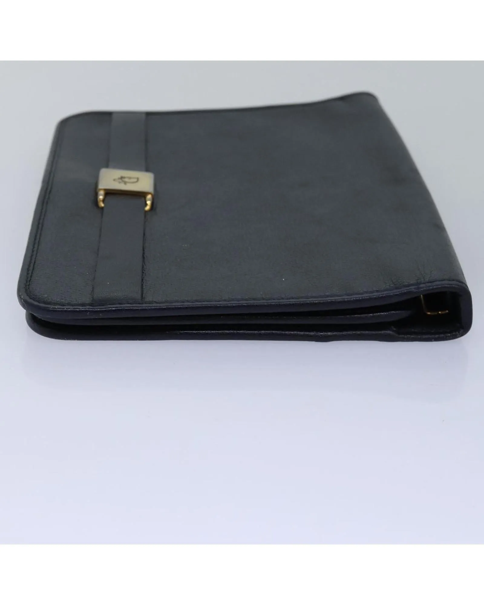 Christian Dior Vintage Black Leather Saddle Bag