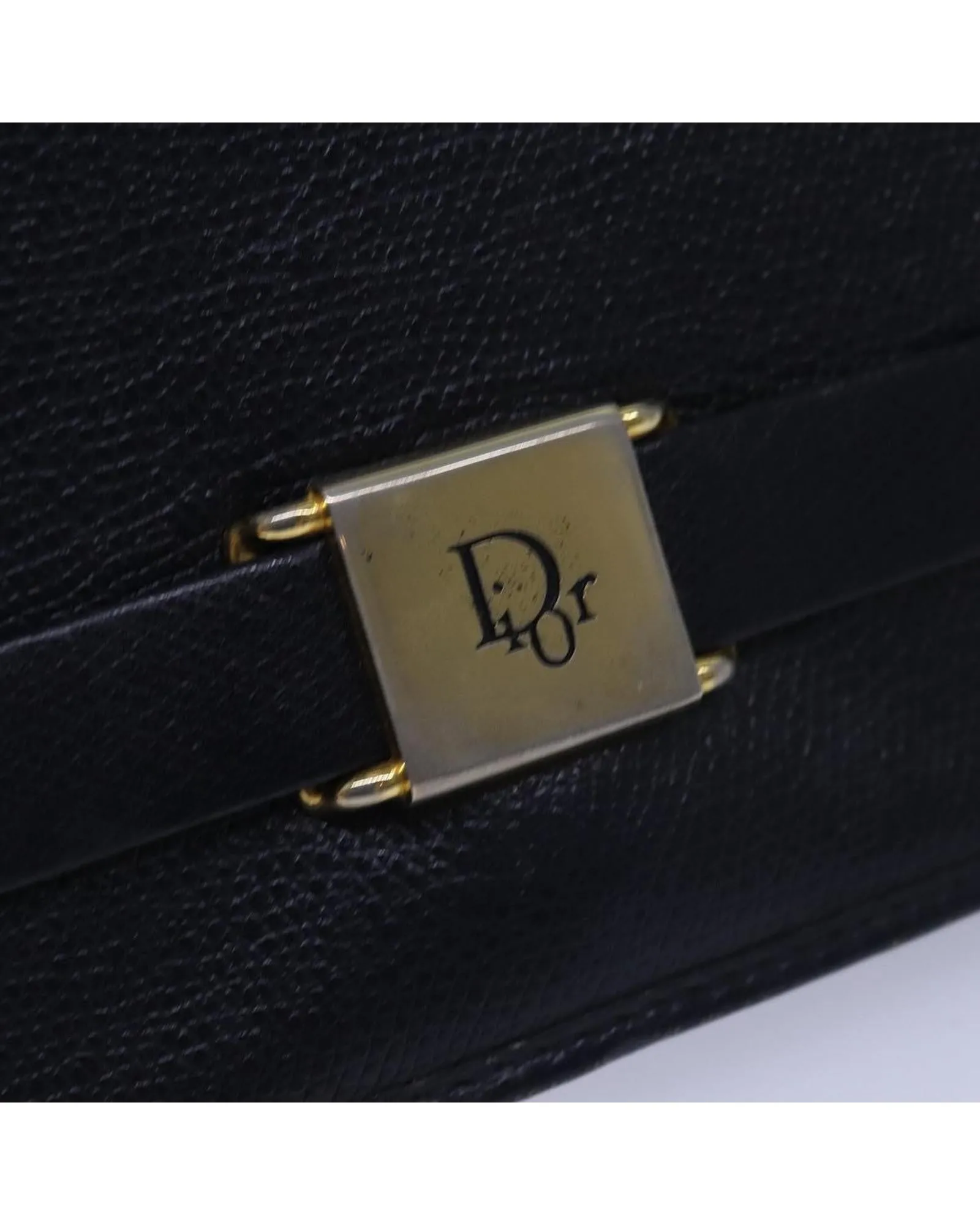 Christian Dior Vintage Black Leather Saddle Bag
