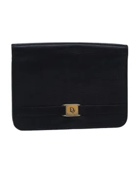 Christian Dior Vintage Black Leather Saddle Bag
