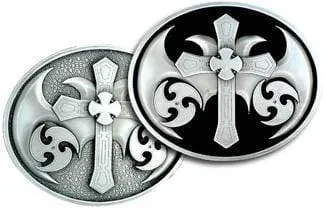 Cross with Blades Oversized Belt Buckle