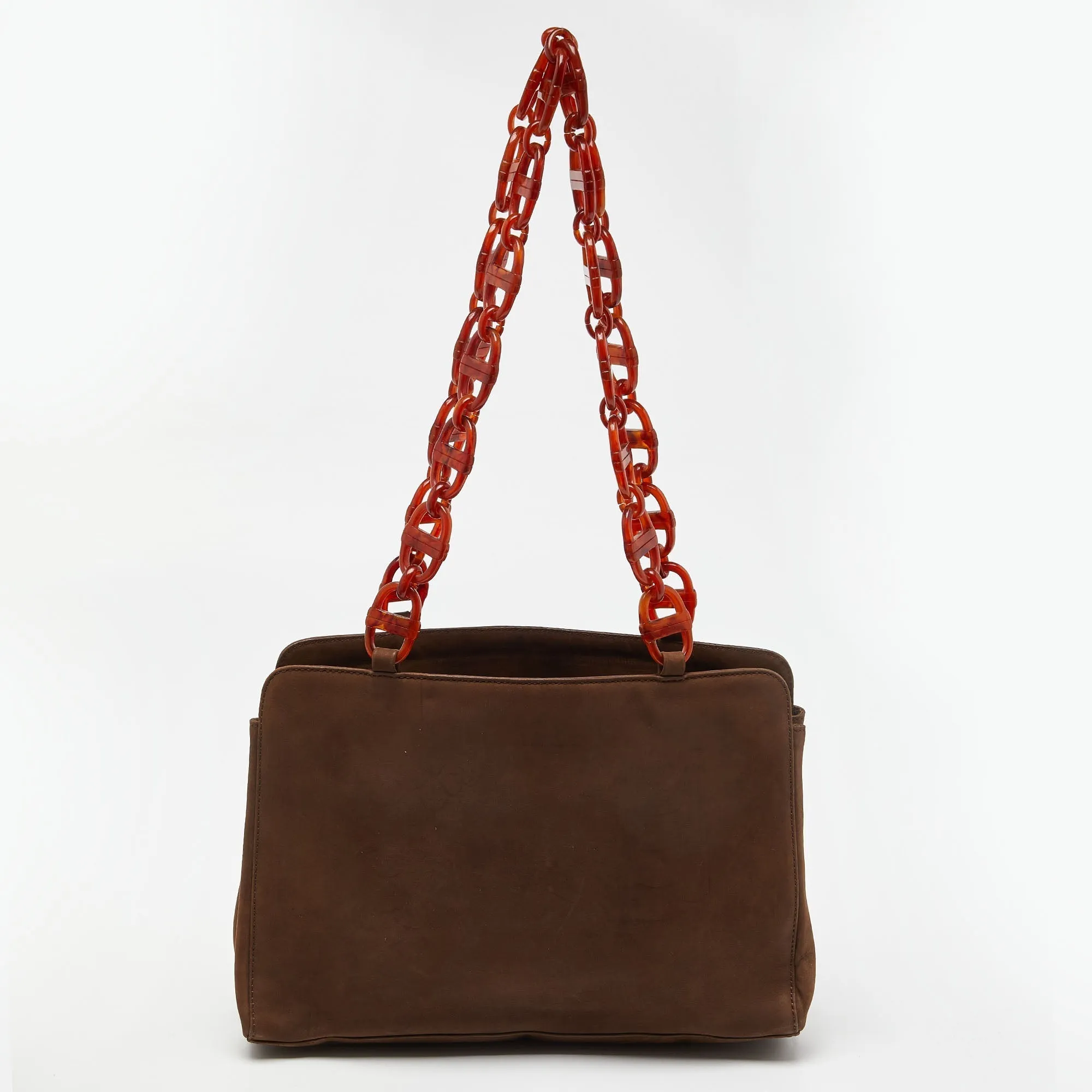 DIOR Brown Nubuck Leather Vintage Shoulder Bag