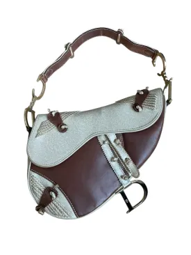 Dior Vintage Western Style Saddle Cream/Brown DXBK0075