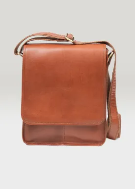 Luxury Irish Leather Messenger Bag - Tan