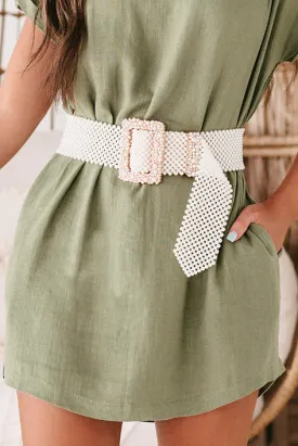 Pearl Perfection Handmade Pearl Weaved Belt (Ivory)