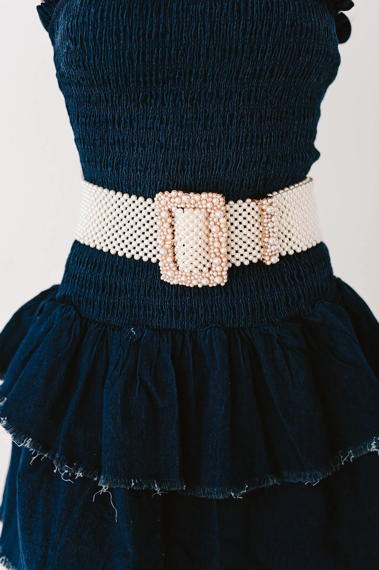 Pearl Perfection Handmade Pearl Weaved Belt (Ivory)