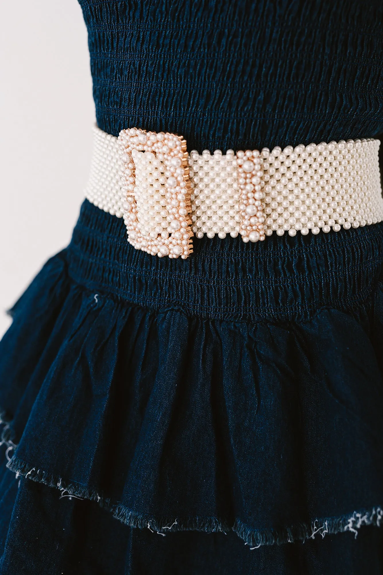 Pearl Perfection Handmade Pearl Weaved Belt (Ivory)
