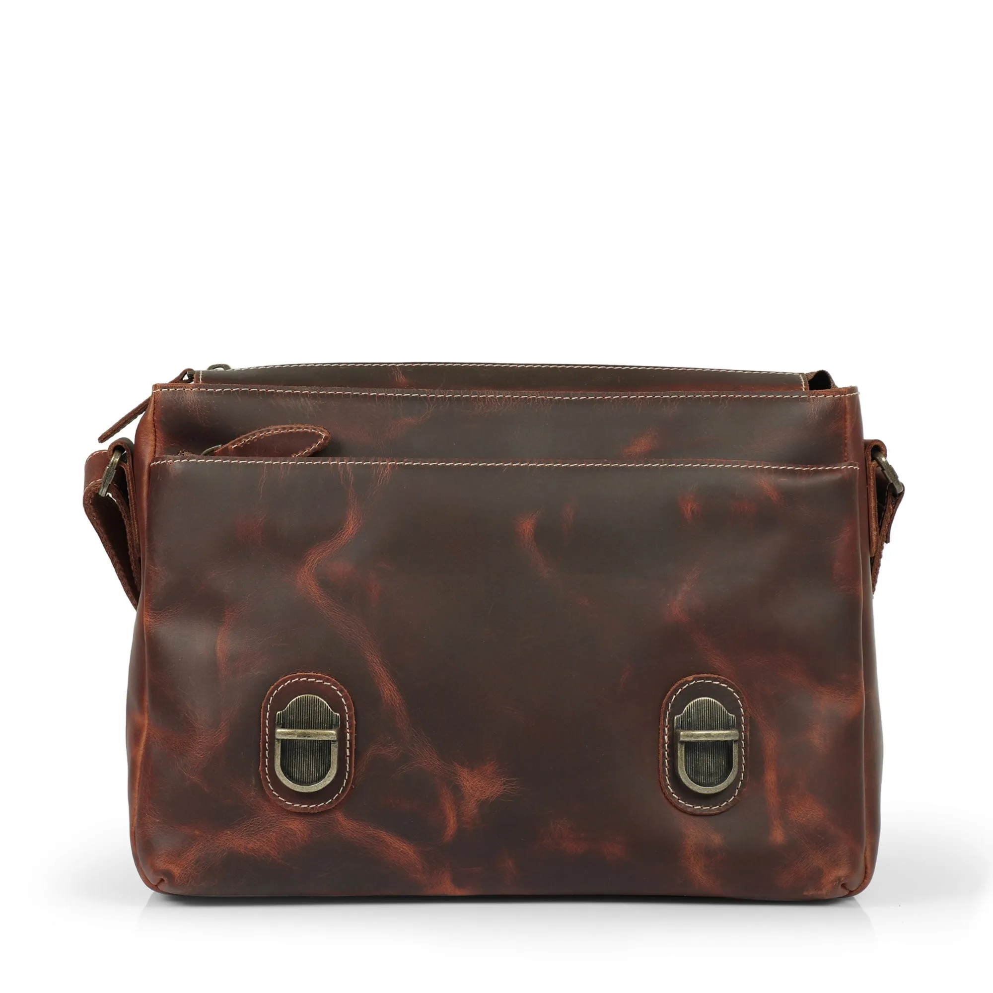 Plume Leather Messenger Bag - Large