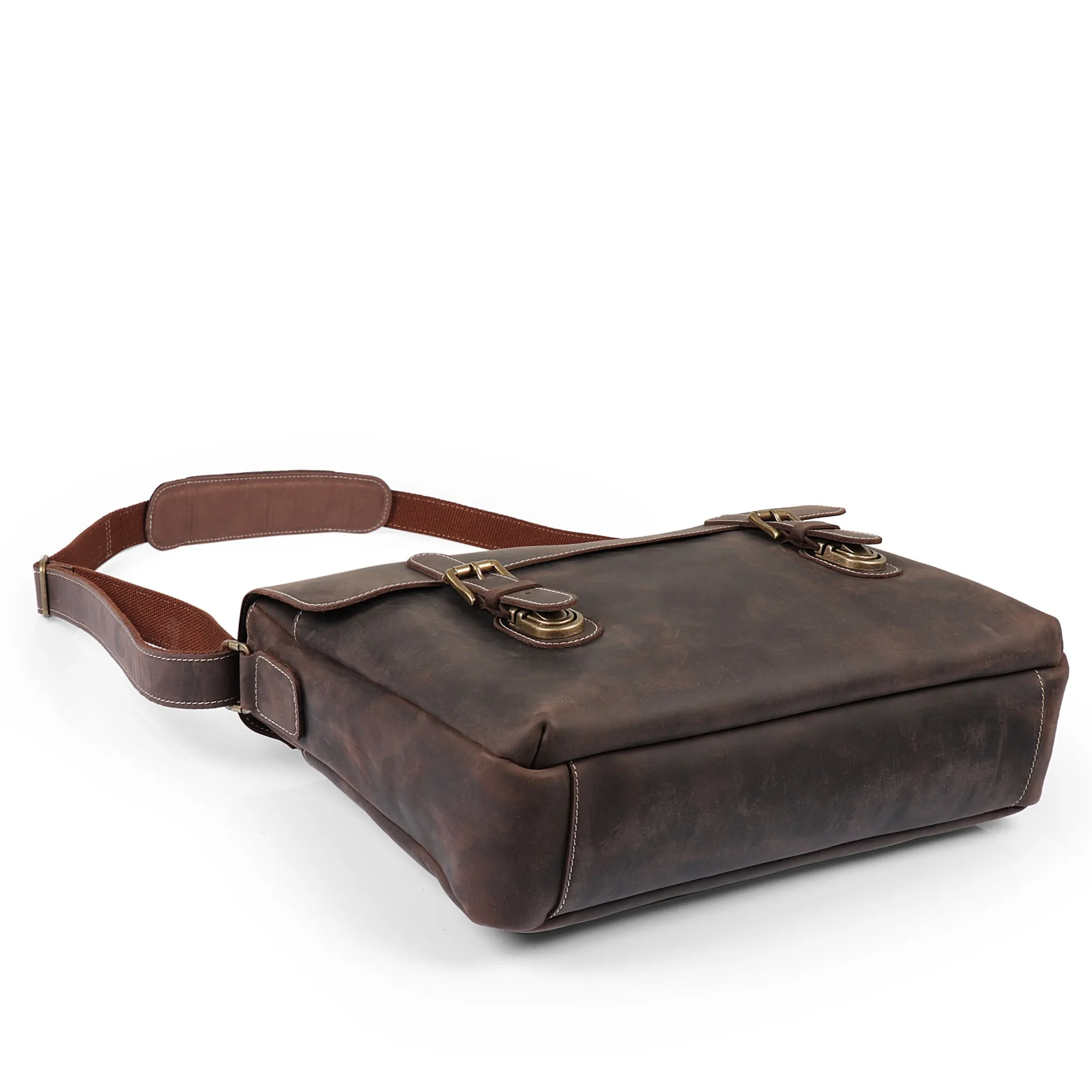 Plume Leather Messenger Bag - Large