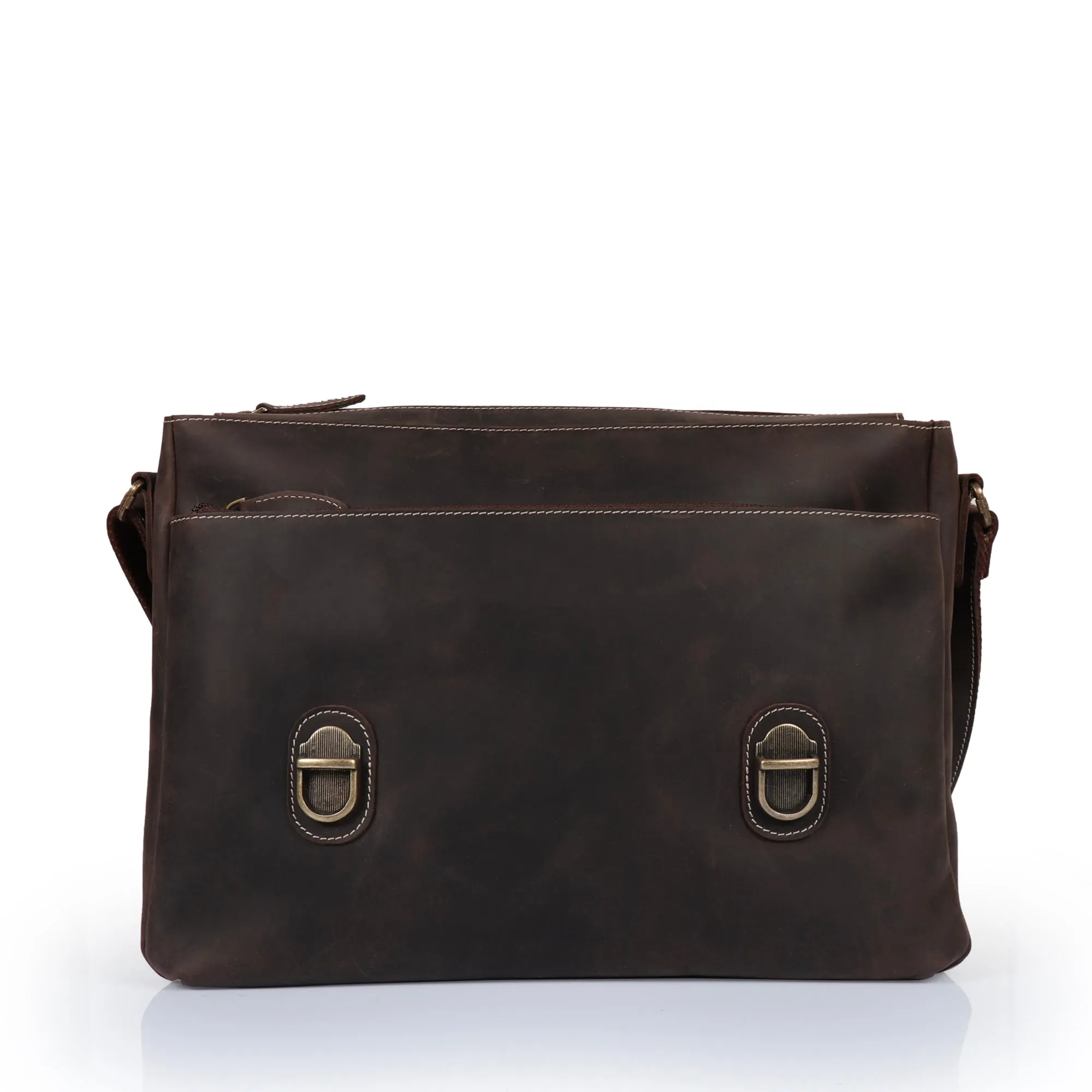 Plume Leather Messenger Bag - Large