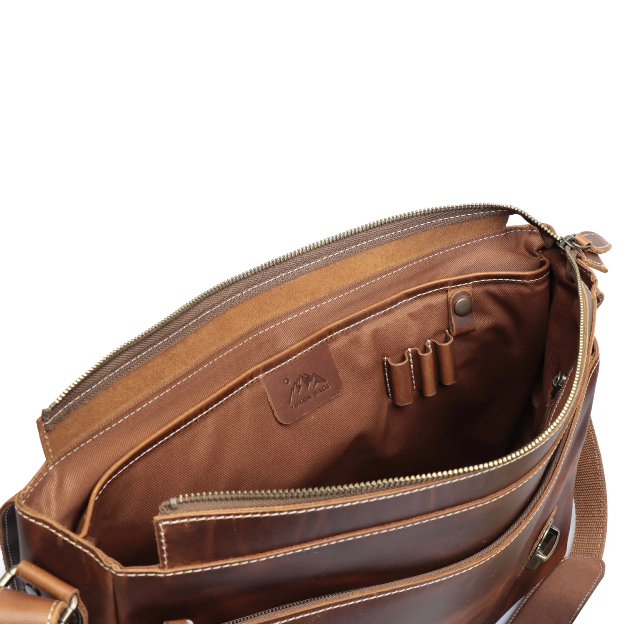 Plume Leather Messenger Bag - Large