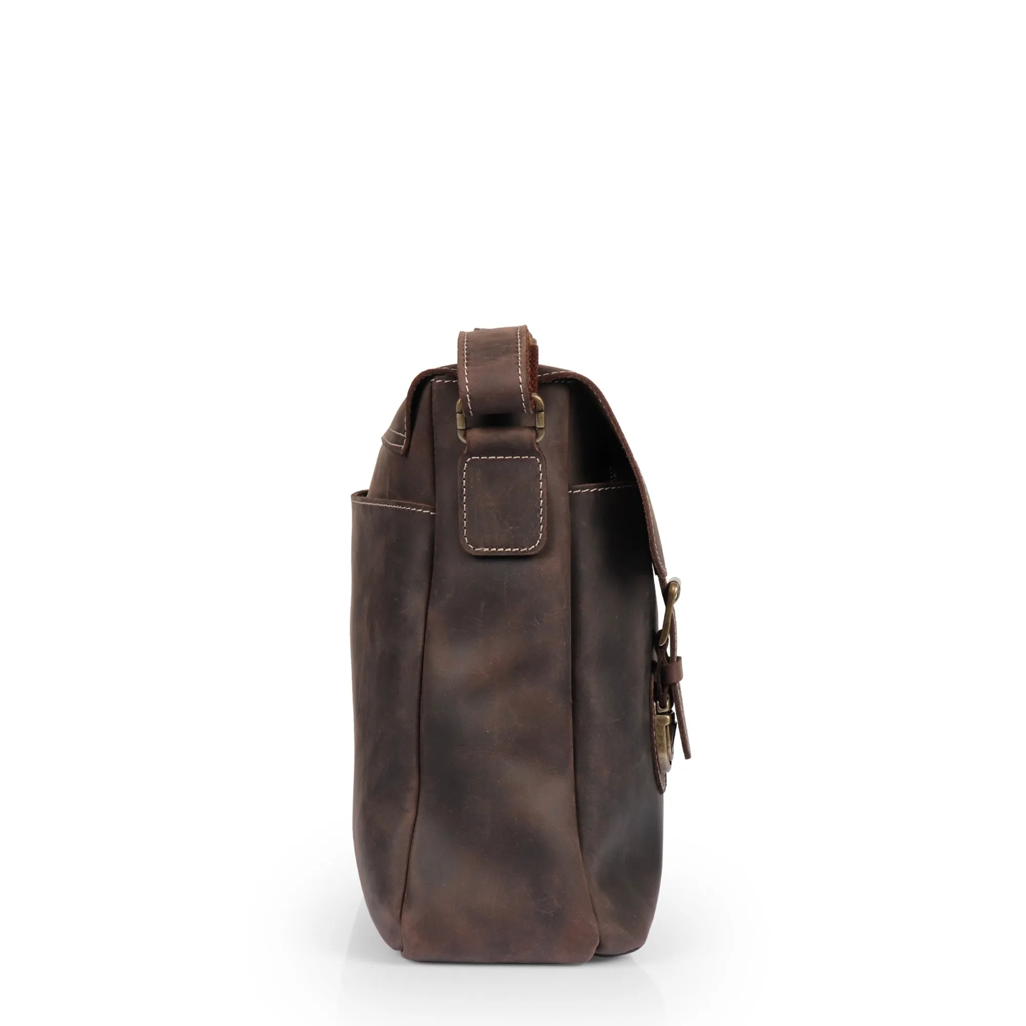 Plume Leather Messenger Bag - Large