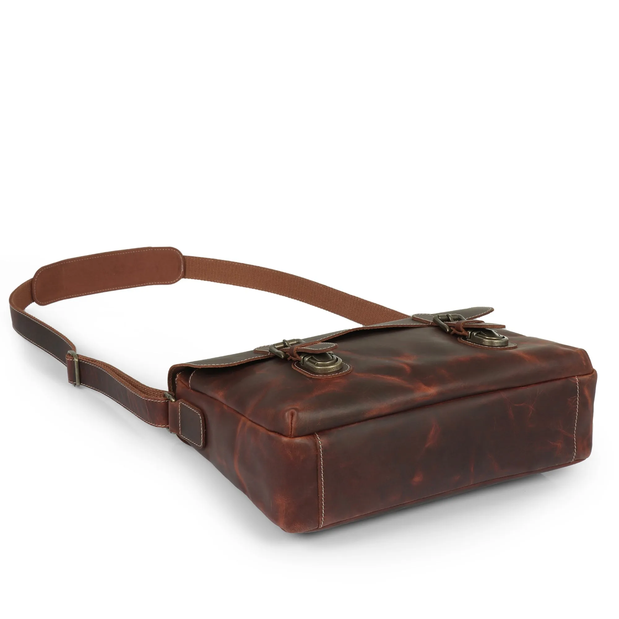Plume Leather Messenger Bag - Large