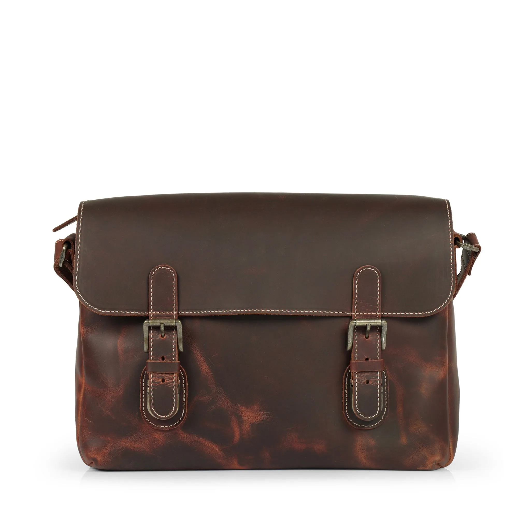 Plume Leather Messenger Bag - Large