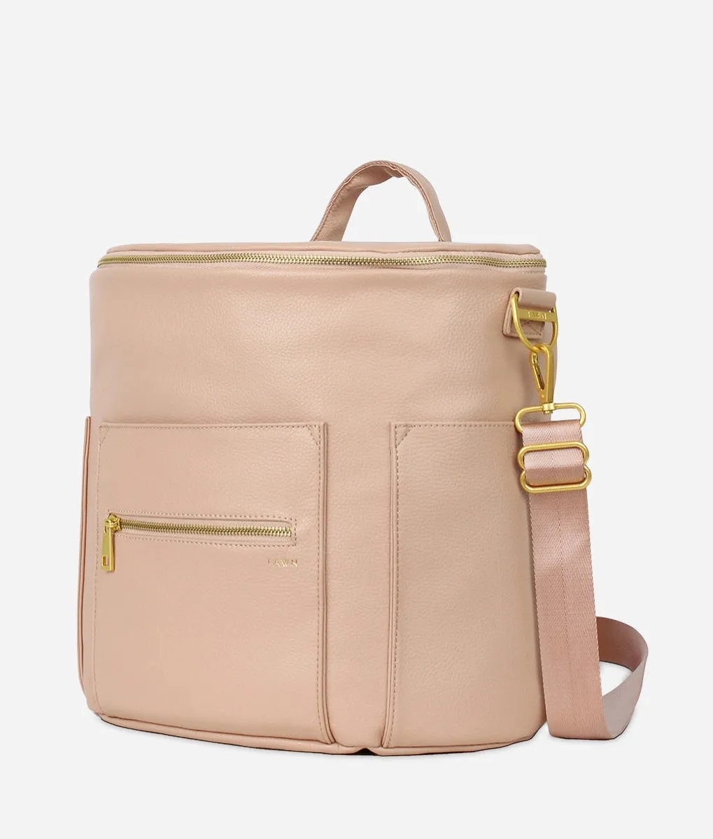The Original Diaper Bag - Faux Leather Backpack - Warm Blush