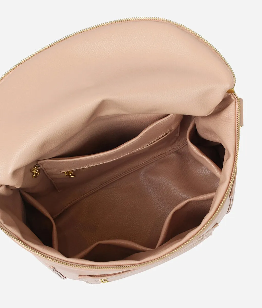 The Original Diaper Bag - Faux Leather Backpack - Warm Blush