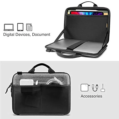 tomtoc Ultra-Slim Case for 16-inch New MacBook Pro A2141, 15-inch Old MacBook Pro A1398, Organized Shoulder Bag with Tablet Pocket for Up to 12.9-iPad Pro with Magic Keyboard and Smart Keyboard Folio