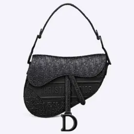 Vintage Leather Saddle Bag Crossbody Handbag For Women