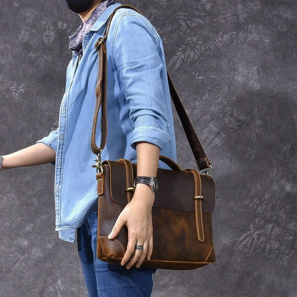 YPRES | Brown Leather Handbag