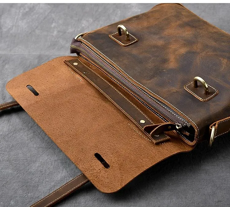 YPRES | Brown Leather Handbag