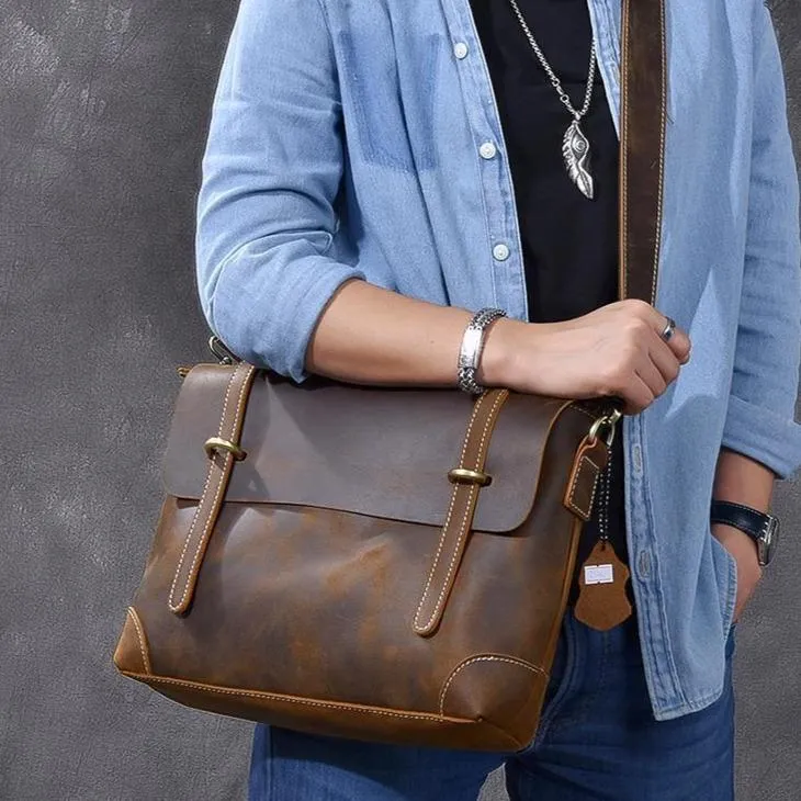 YPRES | Brown Leather Handbag