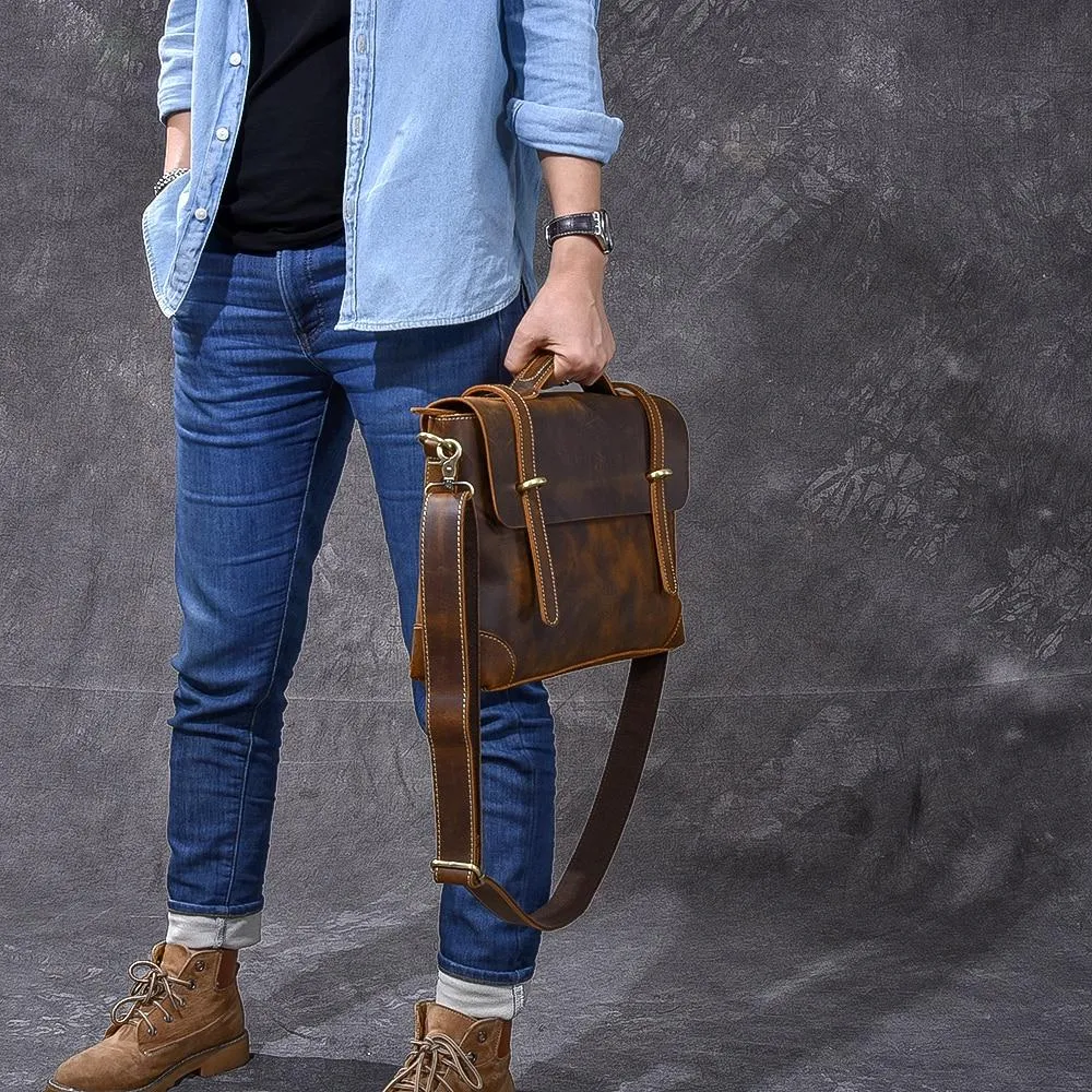 YPRES | Brown Leather Handbag